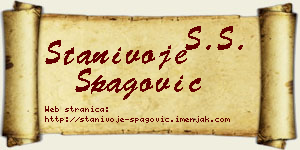 Stanivoje Špagović vizit kartica